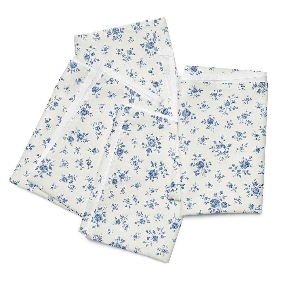 Thumbnail: Fanquare Blue Floral Cloth napkin set