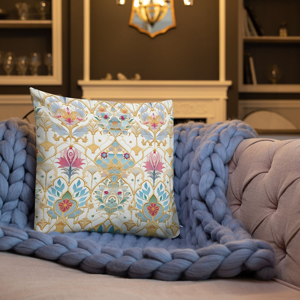 Thumbnail: Pastel and Gold Premium Pillow