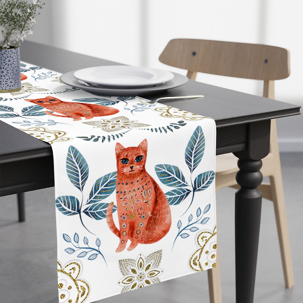 Thumbnail: Scandia Kitty Holiday Table Runner