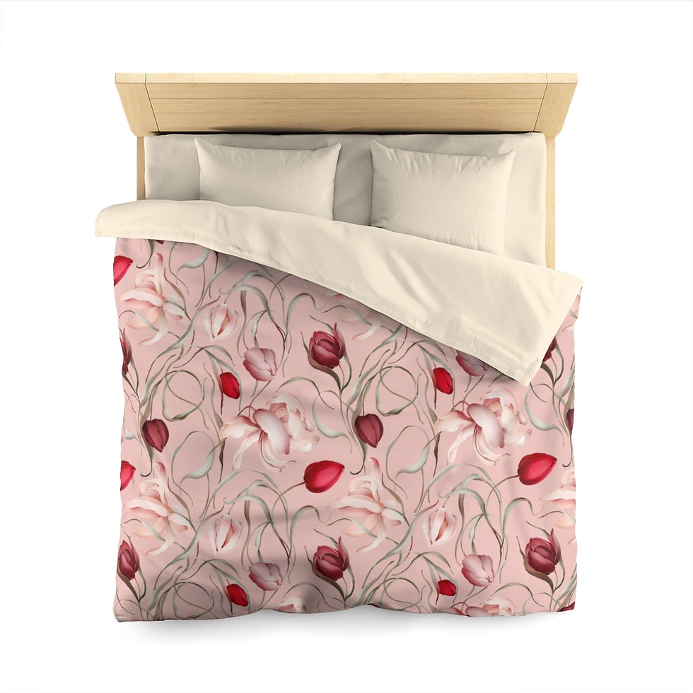 Thumbnail: Sulė Tulip Blush Microfiber Duvet Cover