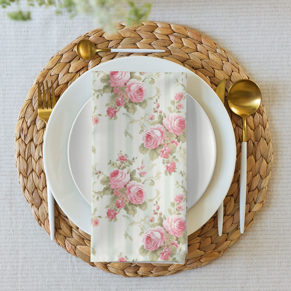 Thumbnail: Minty Floral Cloth napkin set