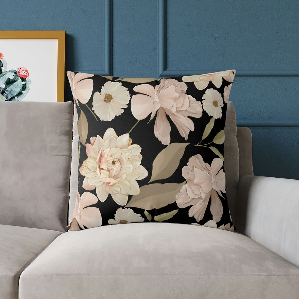 Thumbnail: White Roses Spun Polyester Pillow