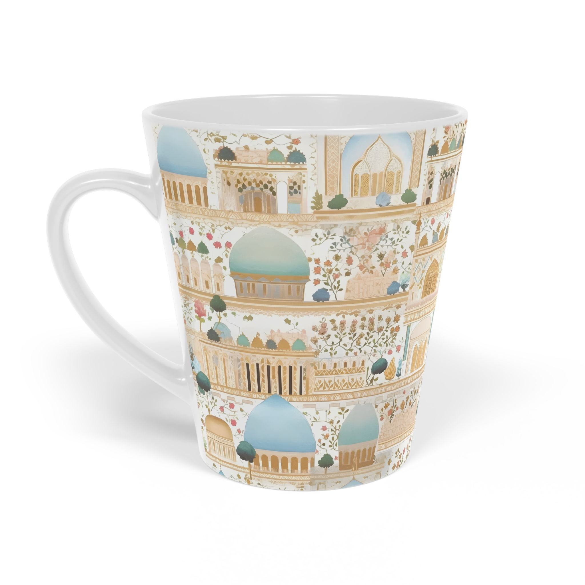  Elegant Indian Inspired Latte Mug with Intricate Design