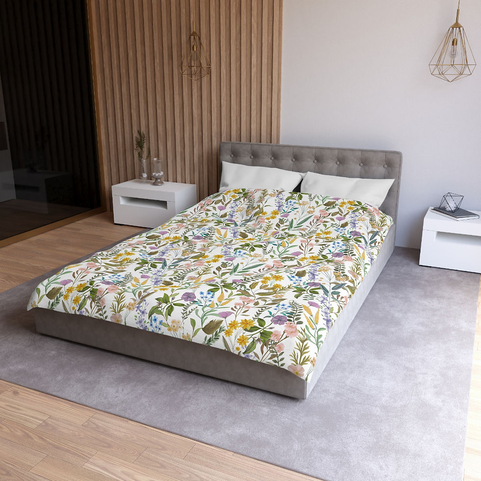 Thumbnail: Floral Microfiber Duvet Cover - Cozy Botanical Home Decor