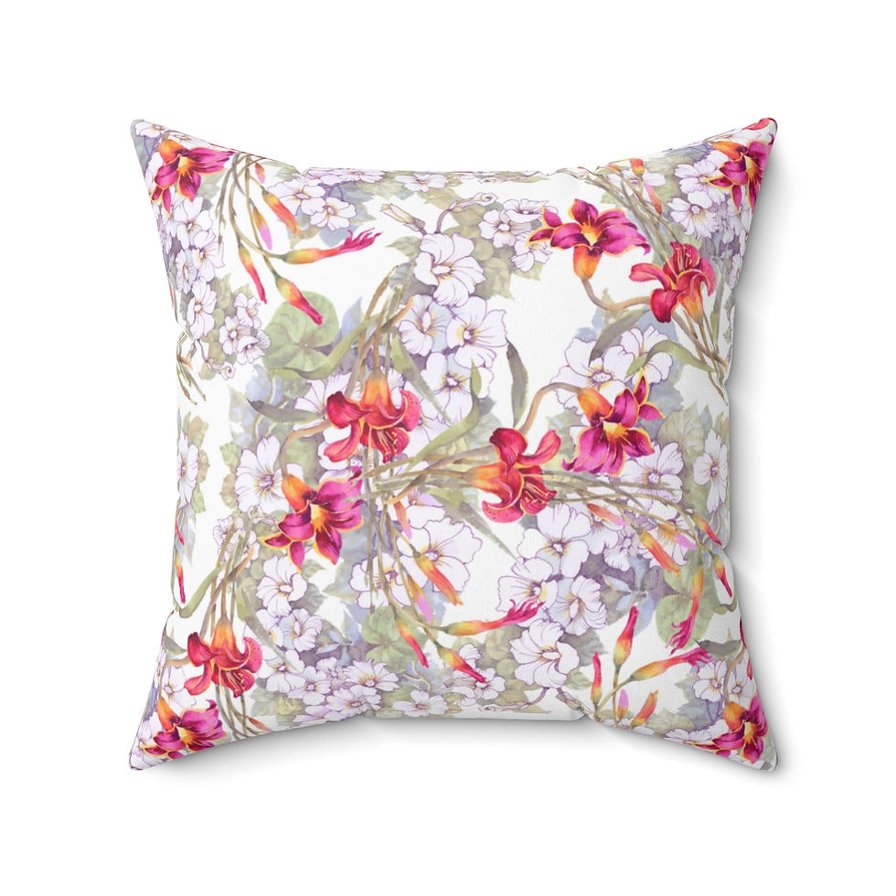 Thumbnail: Floral #14  Spun Polyester Square Pillow
