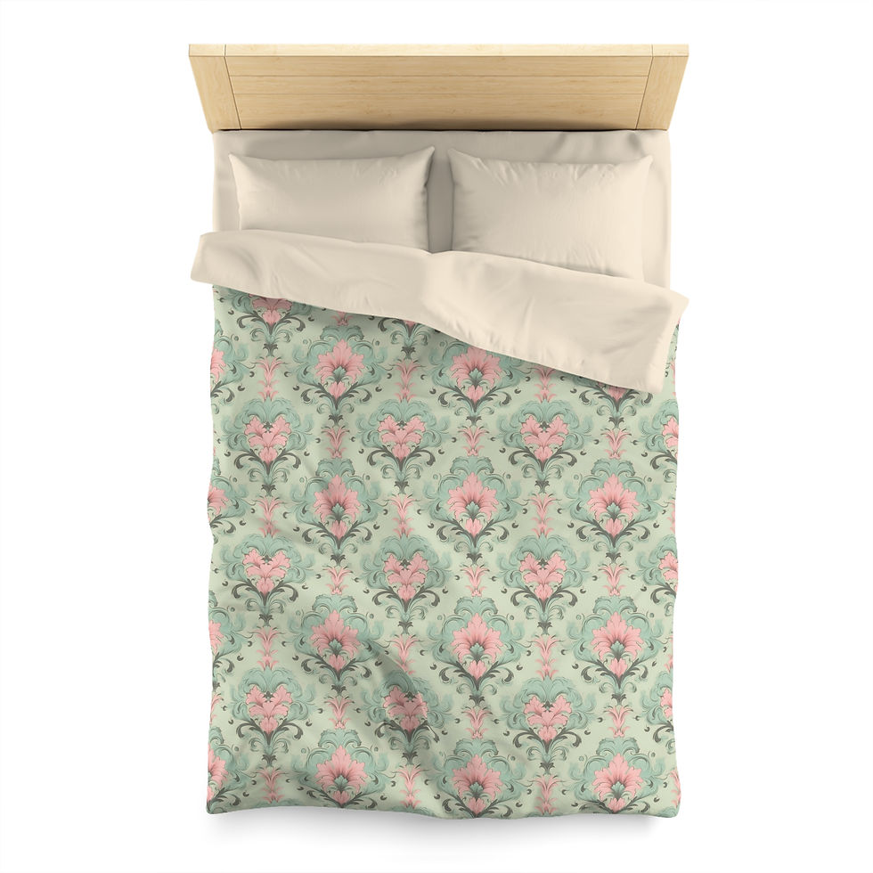Thumbnail: Microfiber Duvet Cover - Amarsa Pink and Spring Meadow