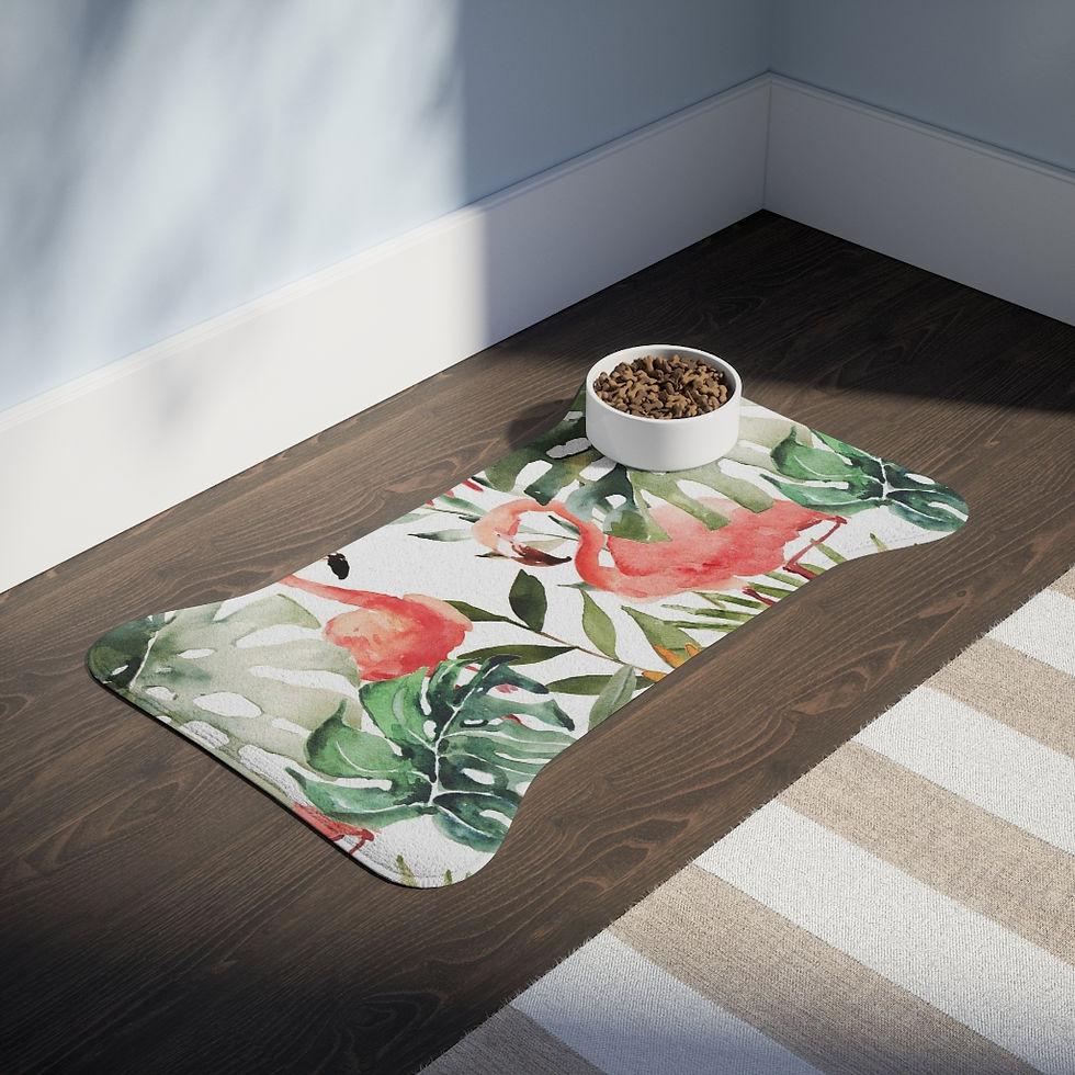 Thumbnail:  Pink Flamingo Tropicana Pet Feeding Mats
