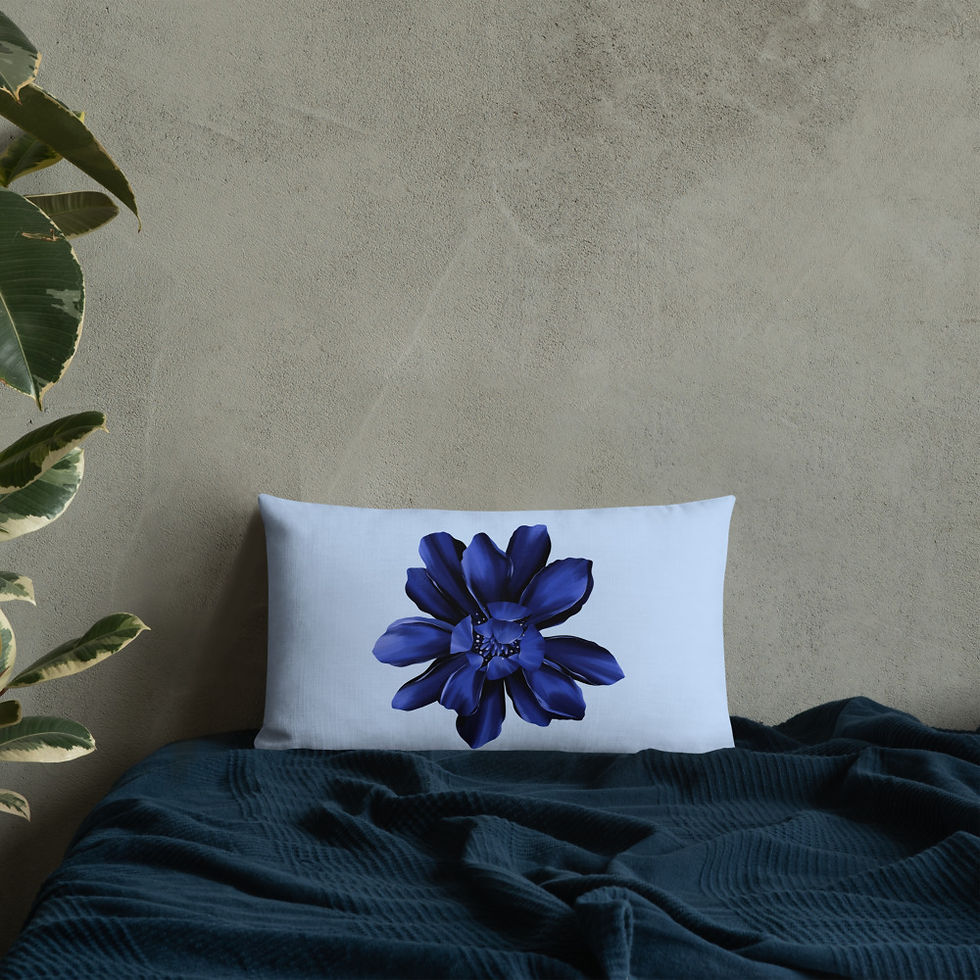 Thumbnail: Early Spring Blue (Blue) Premium Pillow