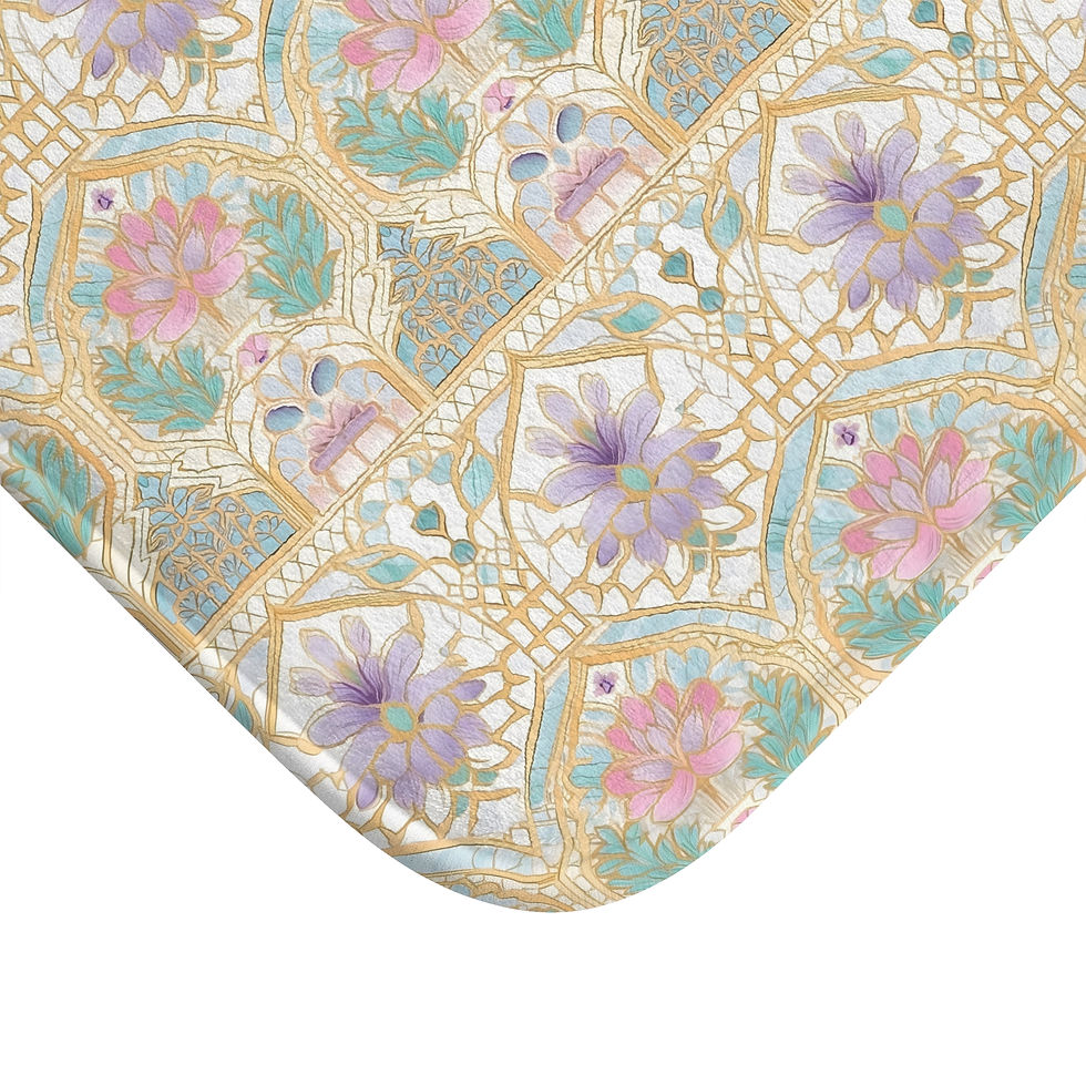 Thumbnail: Antique Vintage Floral Bath Mat | Elegant Bathroom Decor | Soft and Absorbent