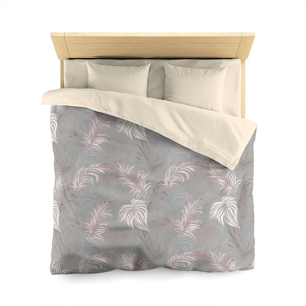 Thumbnail: Pink Palm Microfiber Duvet Cover