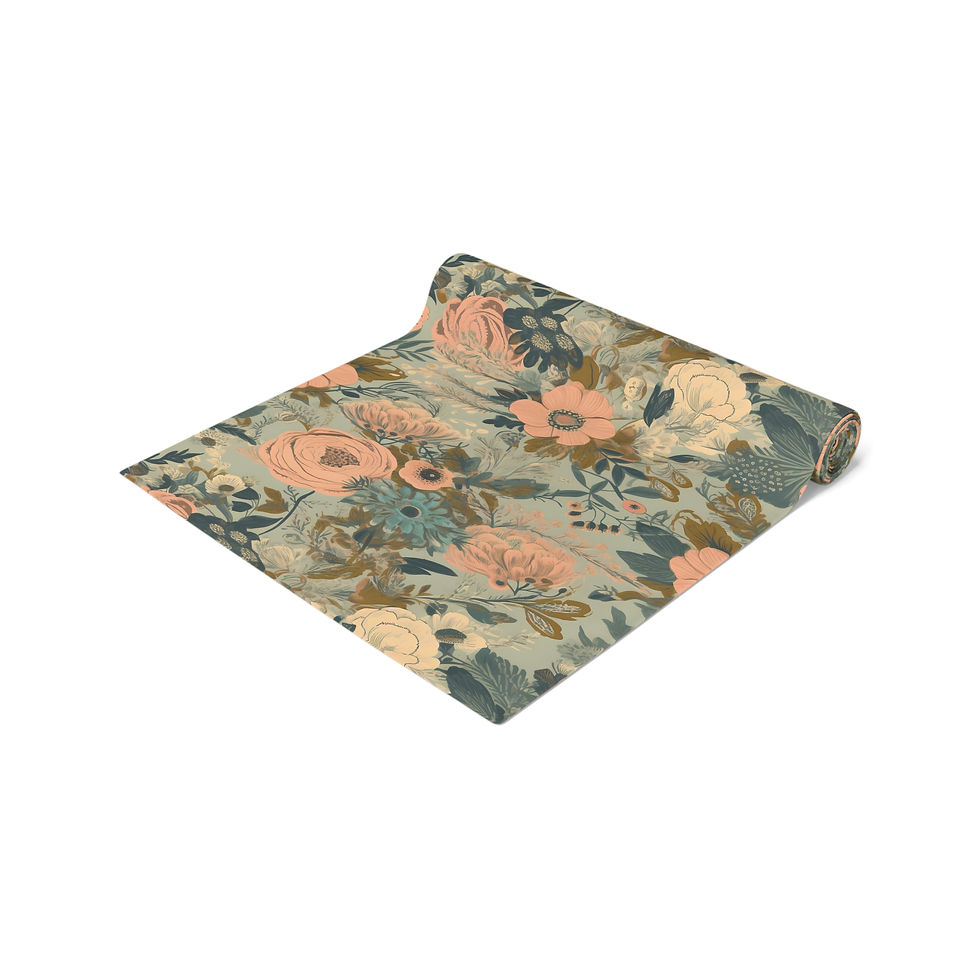 Thumbnail: Autumn Flowers Floral Cotton/Poly Table Runner for Elegant Dining