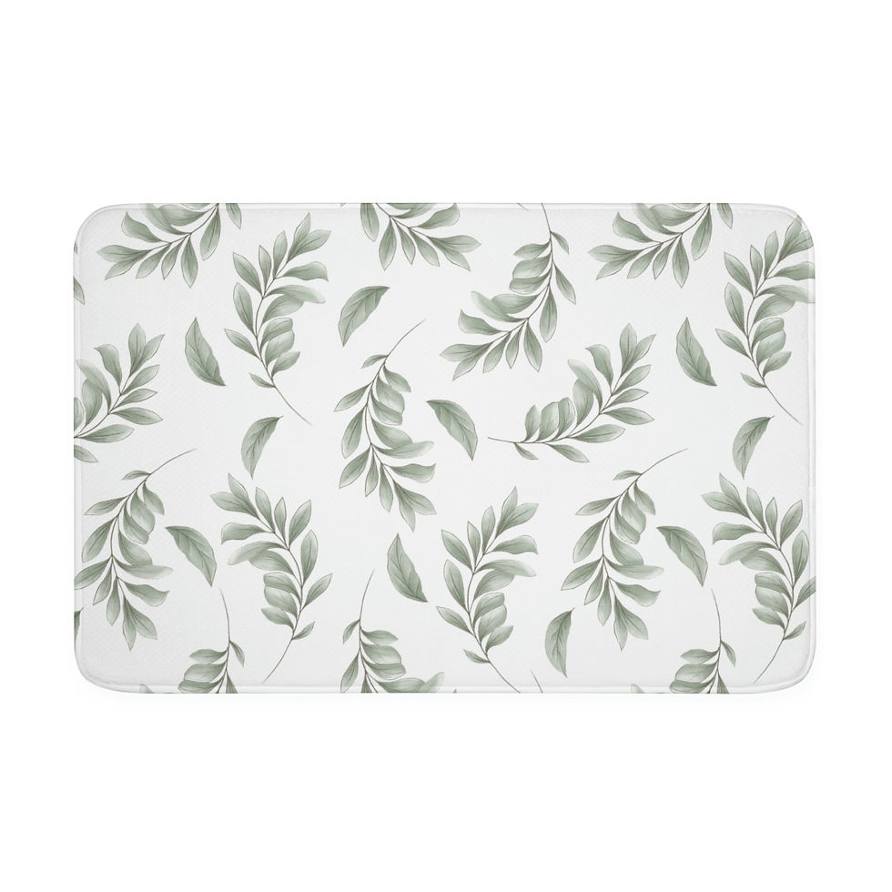 Thumbnail: Delicate Floral Memory Foam Bath Mat