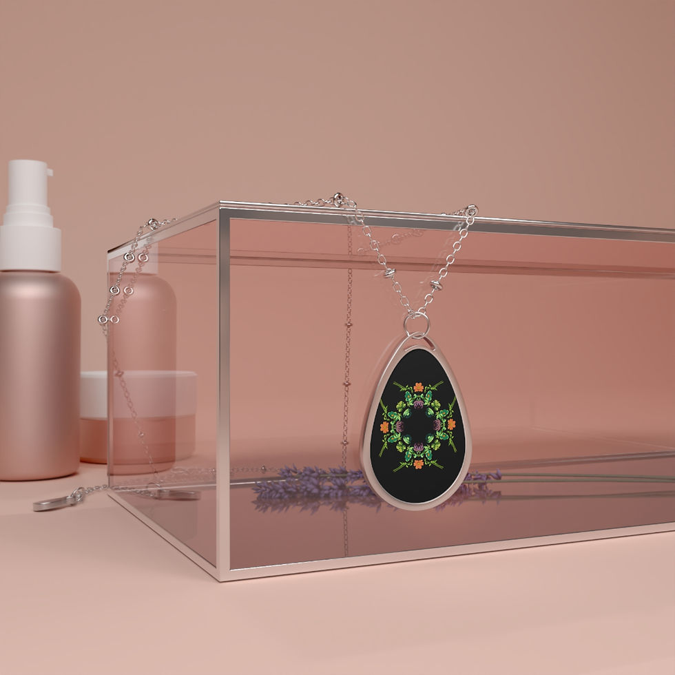 Thumbnail: Mandala 2  Oval Necklace