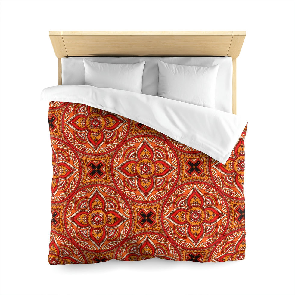 Thumbnail: Red Mandala Microfiber Duvet Cover