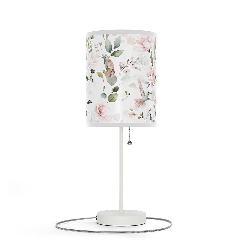 Thumbnail: Soft Pastel floral Lamp on a Stand, US|CA plug