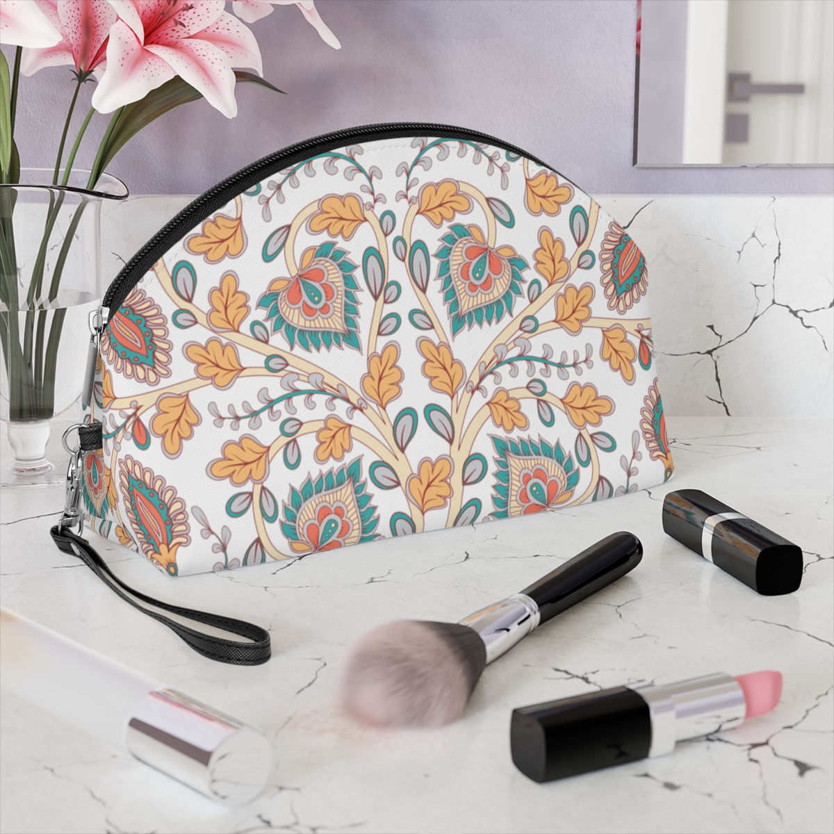 Kalamkari Design Makeup Bag