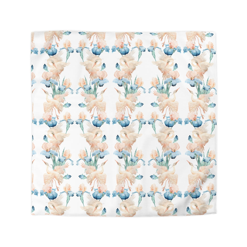 Thumbnail: Watercolor Iris & Swan Dance  and Microfiber Duvet Cover