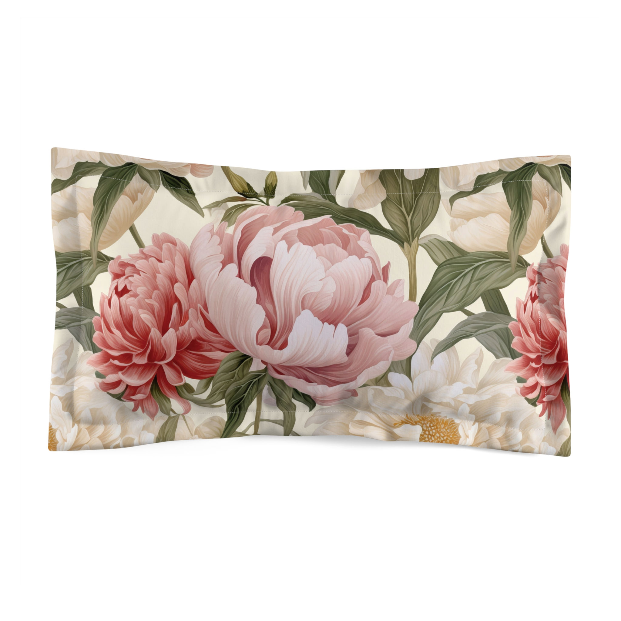 Pillow Sham Soft Pink Peony Garden