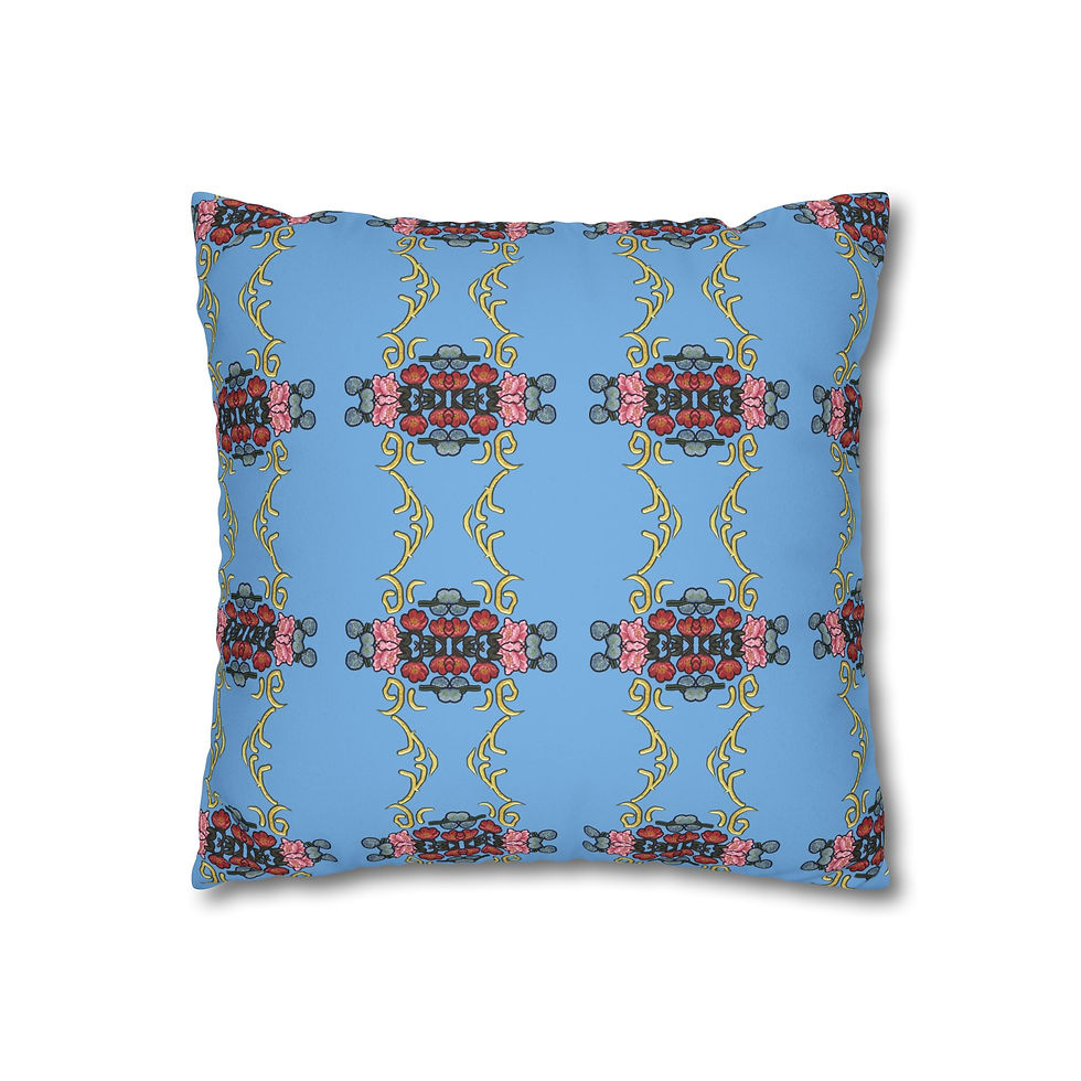 Thumbnail:  Floral Faux Suede Pillowcase, Cozy Home Decor, 