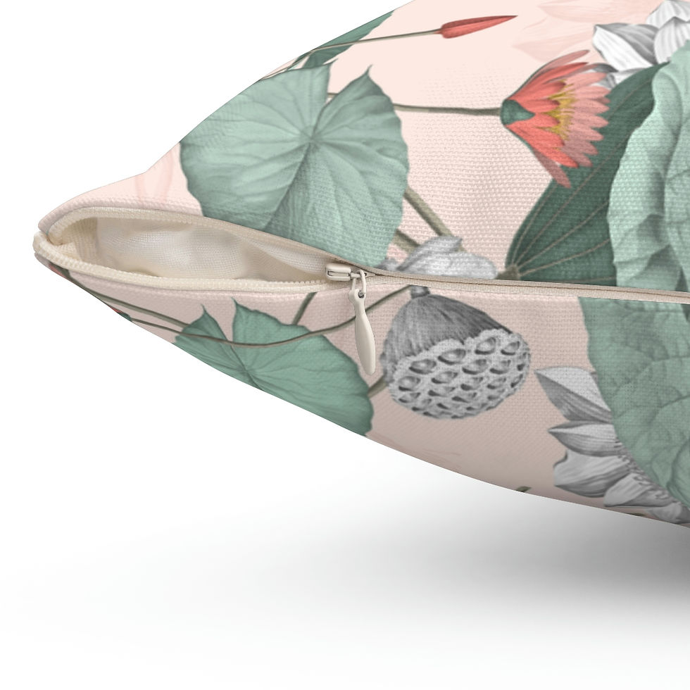 Thumbnail: Nelumbo (Blush) Spun Polyester Square Pillow