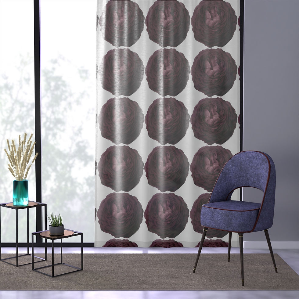 Thumbnail: Wine Peonies Window Curtain
