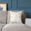 Thumbnail: Golden Reindeer and Stars (white) Spun Polyester Pillow