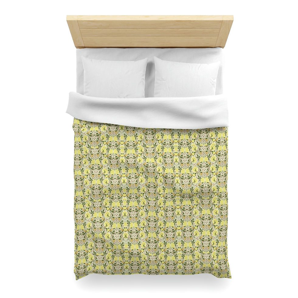 Thumbnail: William Morris Yellow Microfiber Duvet Cover