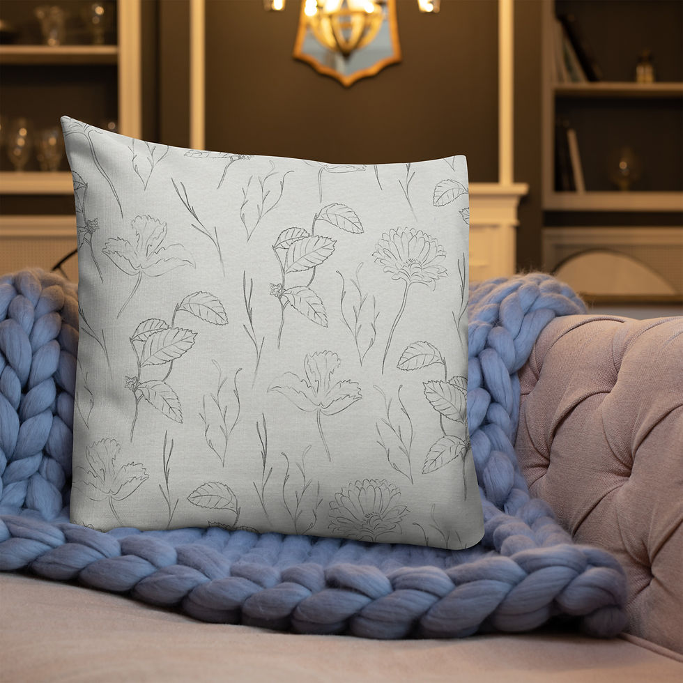 Thumbnail: White Floral Premium Pillow