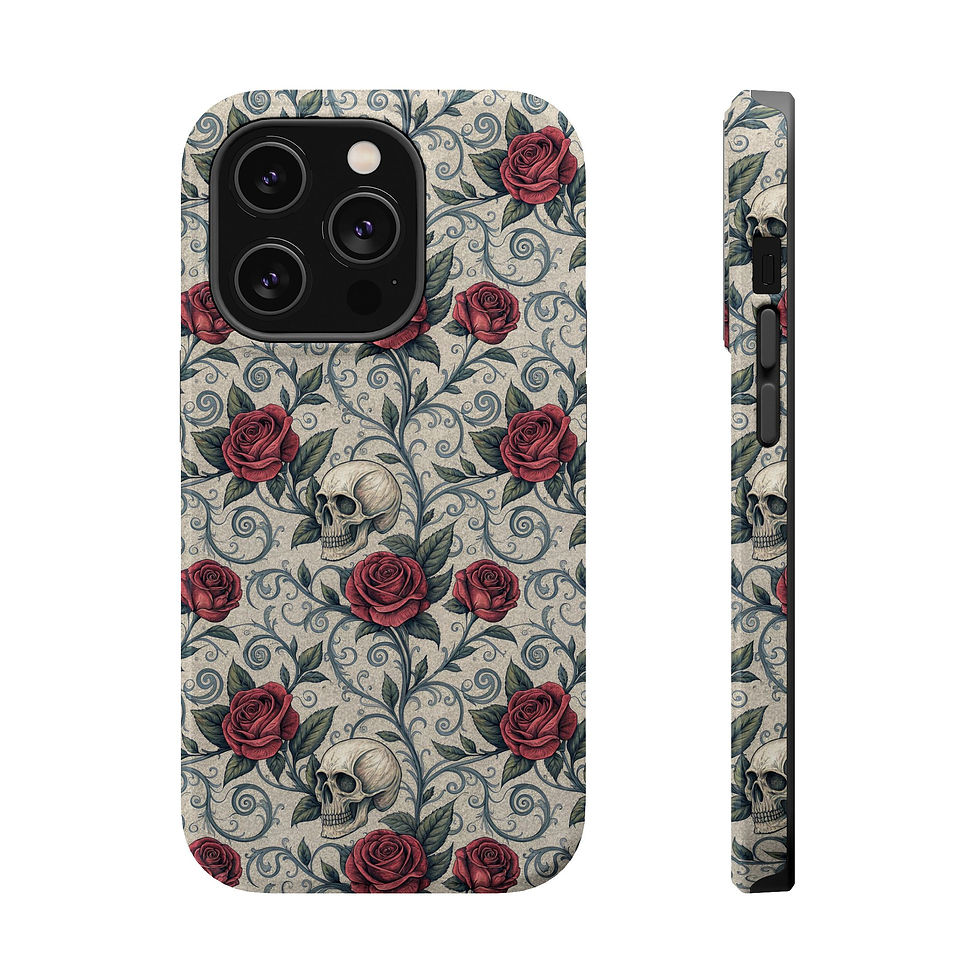 Thumbnail: Skull & Roses Magnetic Impact Case — Protective Floral Gothic Phone Case