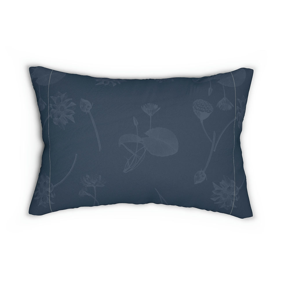Thumbnail:  Nelumbo Midnight Spun Polyester Lumbar Pillow