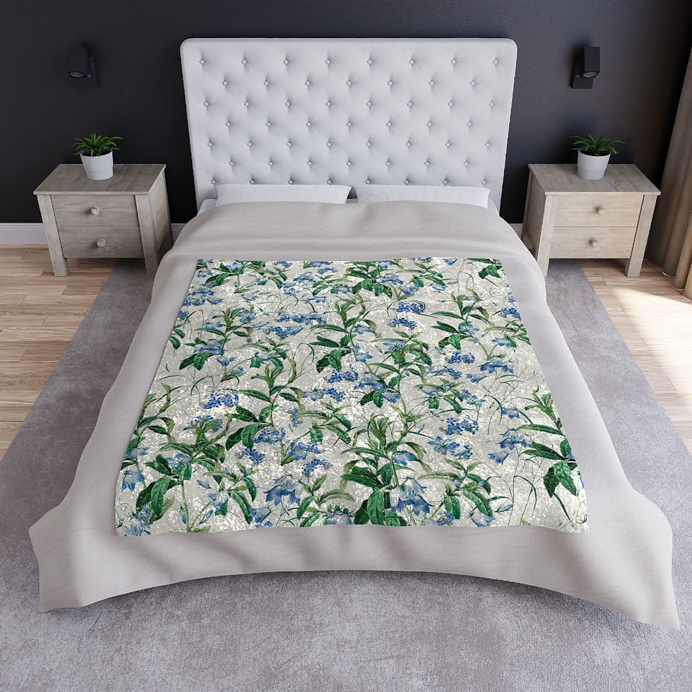 Thumbnail: Blue Bell Crushed Velvet Blanket