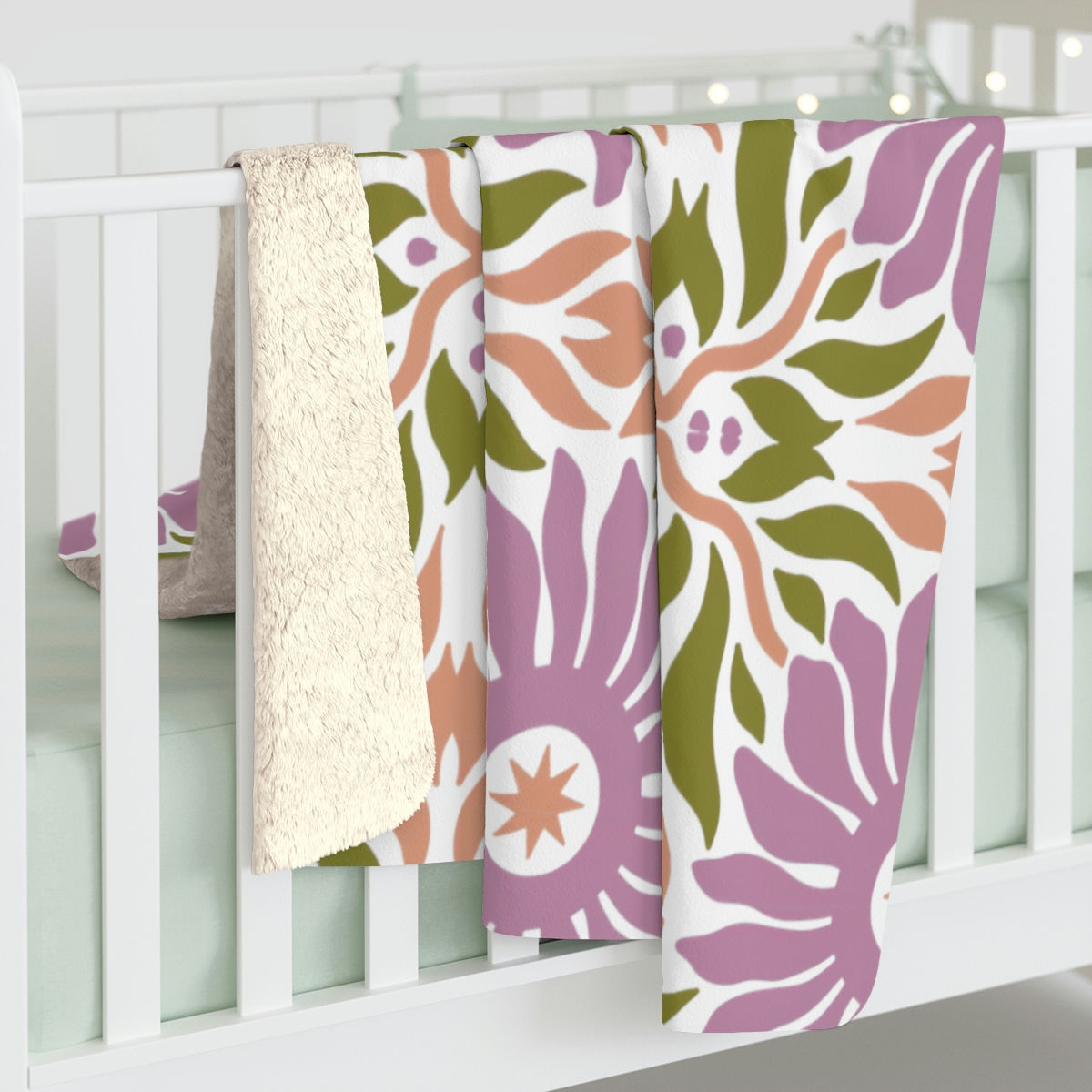Happy Flowers #3 Sherpa Fleece Blanket