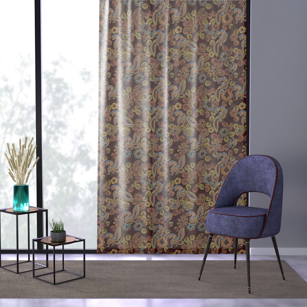 Thumbnail: Klamkari Indian Influenced Window Curtain