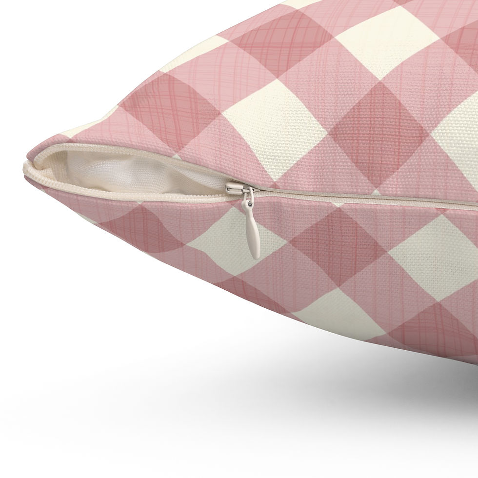 Thumbnail: Carina Vintage Pink Checkered Square Pillow for Cozy Home Decor