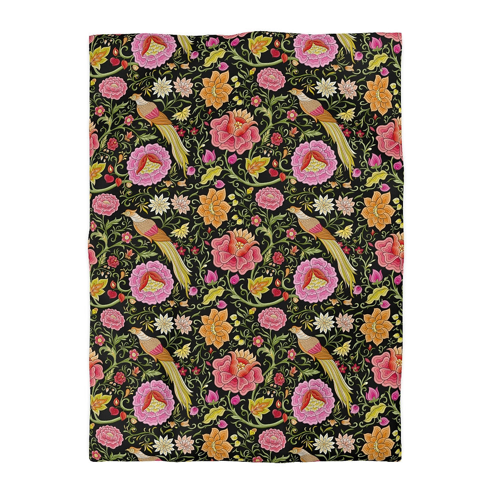 Thumbnail: East Garden (Blk) Microfiber Duvet Cover