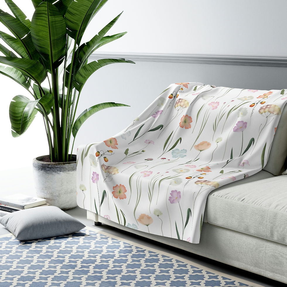 Thumbnail: A Touch of Spring Sherpa Fleece Blanket
