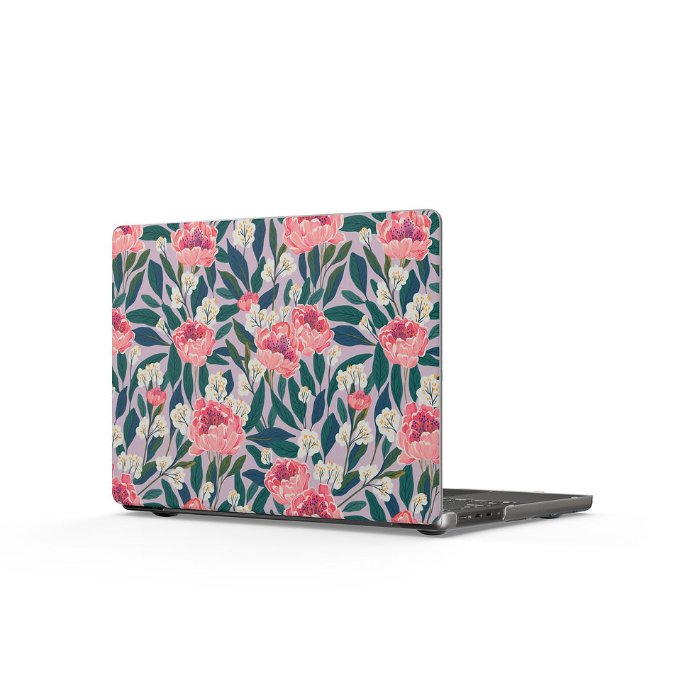 Thumbnail: Floral Pink Peony Matte MacBook Case — Vintage Garden Laptop Cover