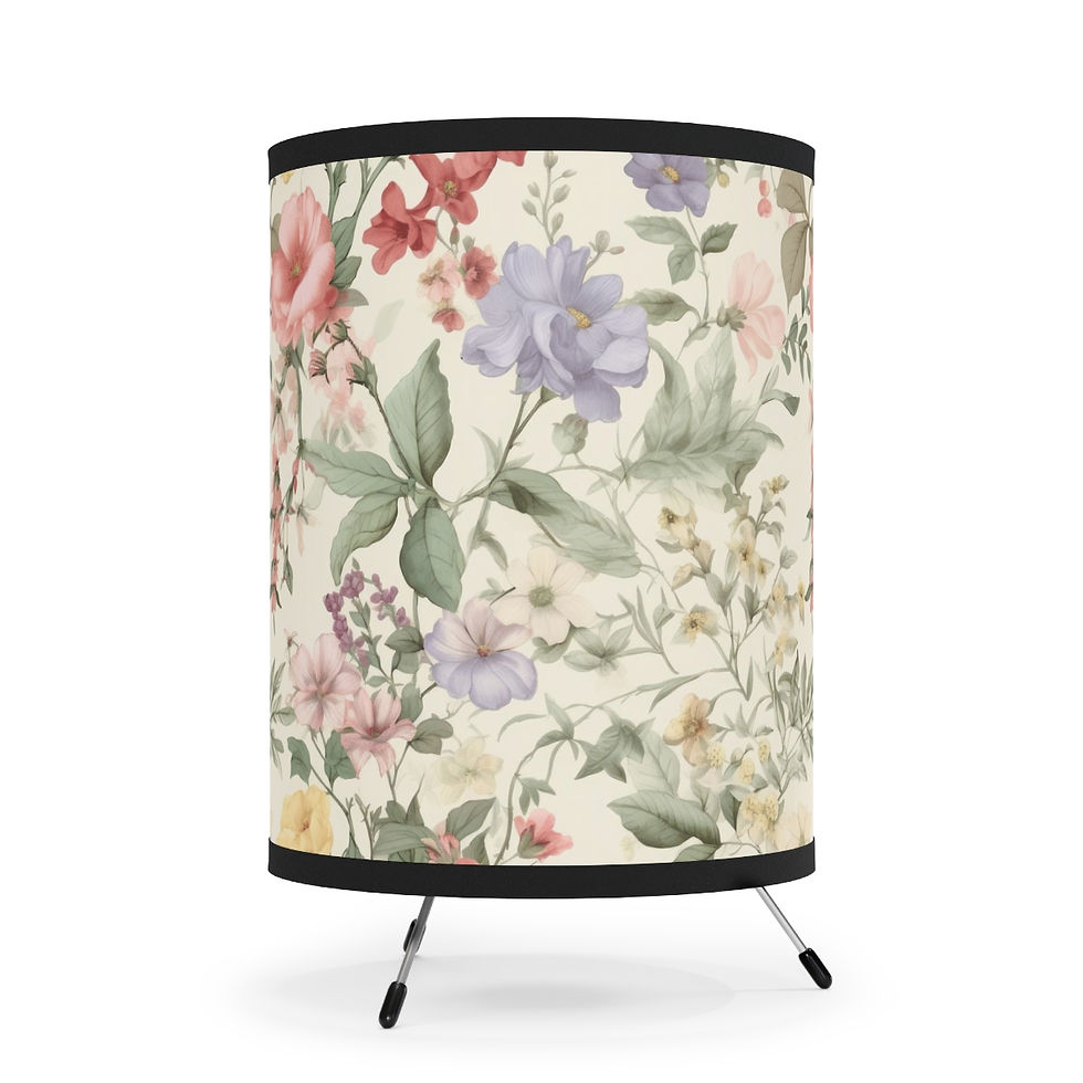 Thumbnail: Vintage Garden Tripod Lamp with High-Res Printed Shade, US\CA plug