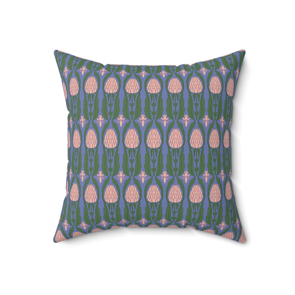 Thumbnail: Botanical Faux Suede Square Pillow | Cozy Floral Home Decor