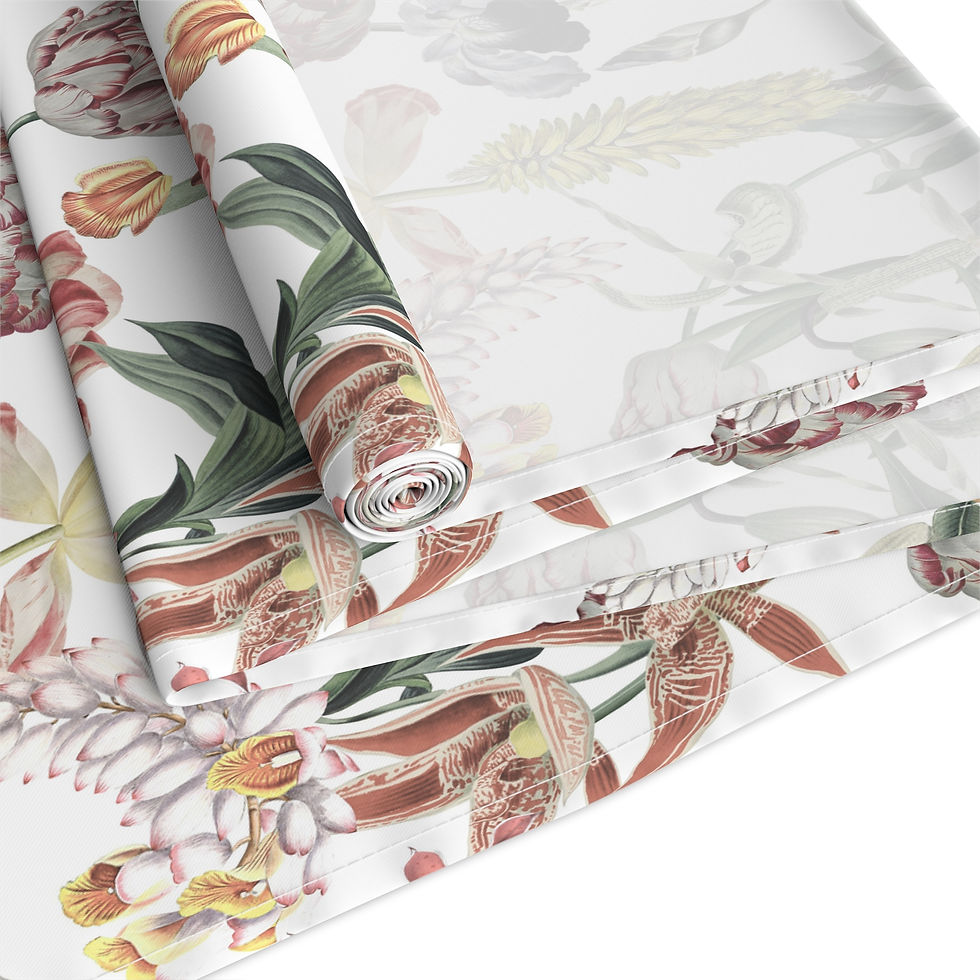 Thumbnail: Floral Cotton-Poly Table Runner | Boho Decor