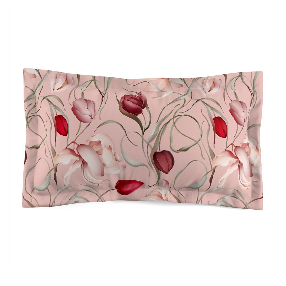 Thumbnail: Sulė Tulip Blush Microfiber Pillow Sham