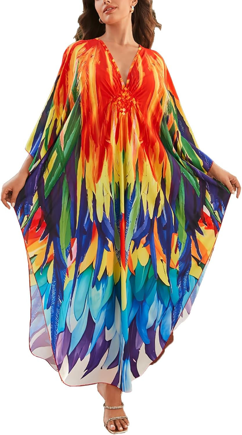 Thumbnail: Kaftan Dresses for Women Stylish Caftans Plus Size Beach Cover up Soft Loungewe