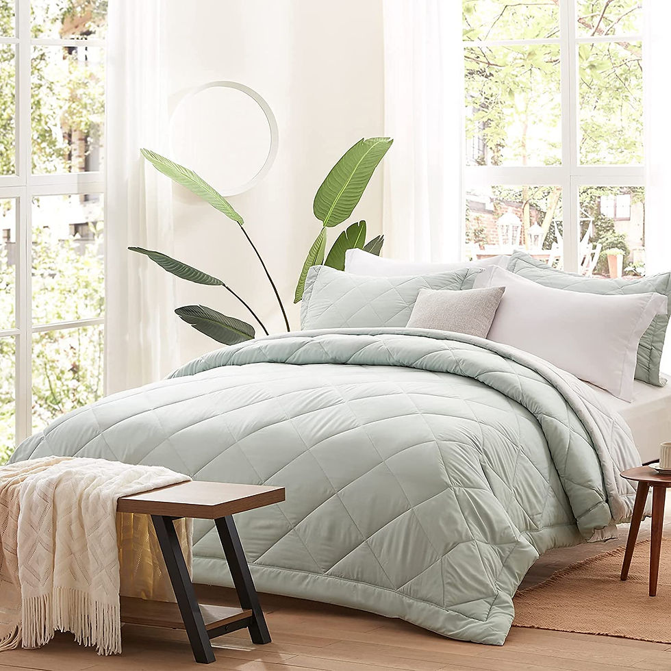 Thumbnail: SunStyle Home All Season 100% Microfiber Down Alternative Comforter Set for Que