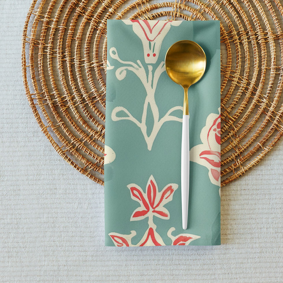 Thumbnail: Block Design Cloth napkin set