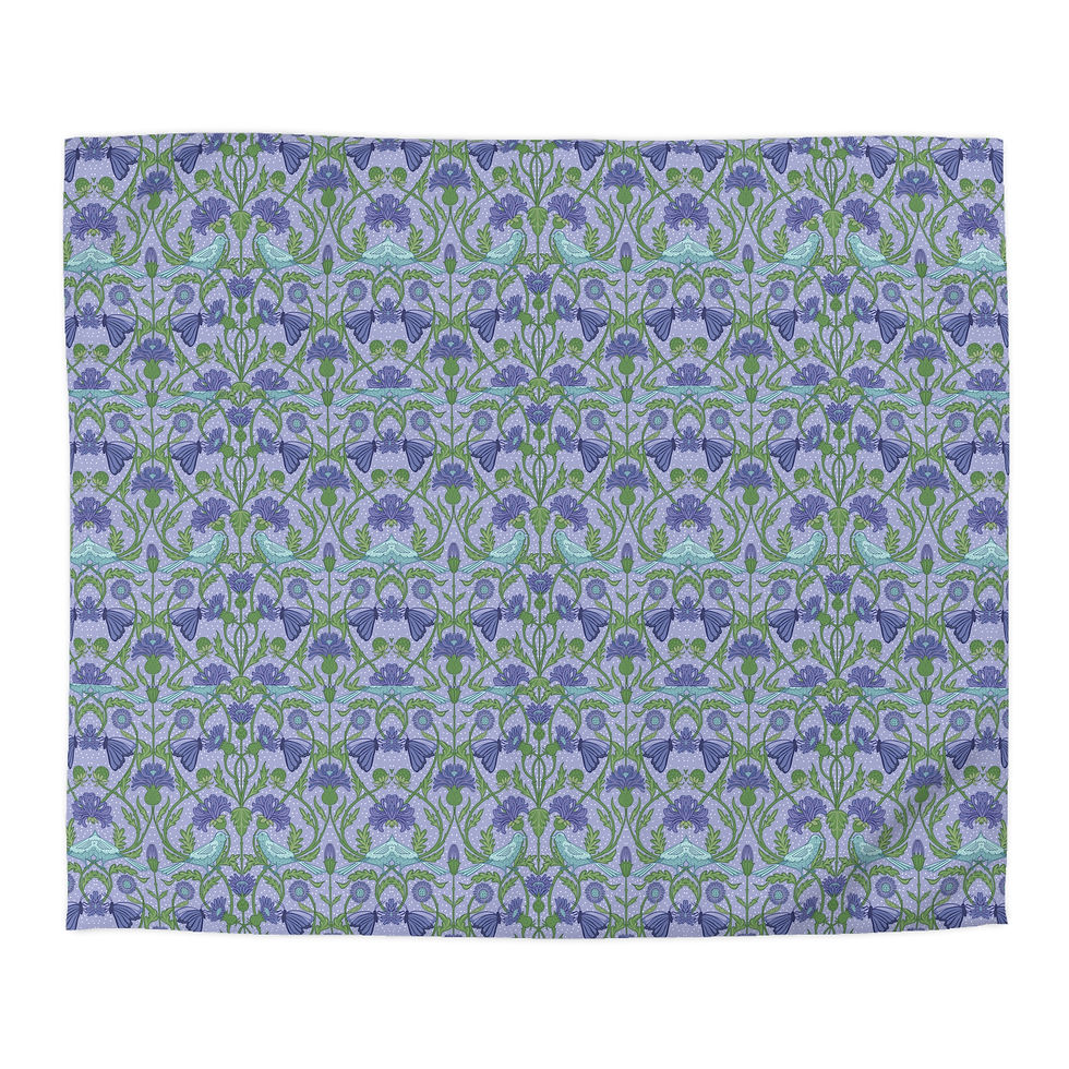 Thumbnail: Violet Botanical Microfiber Duvet Cover - Elegant Floral  for Cozy Bedrooms