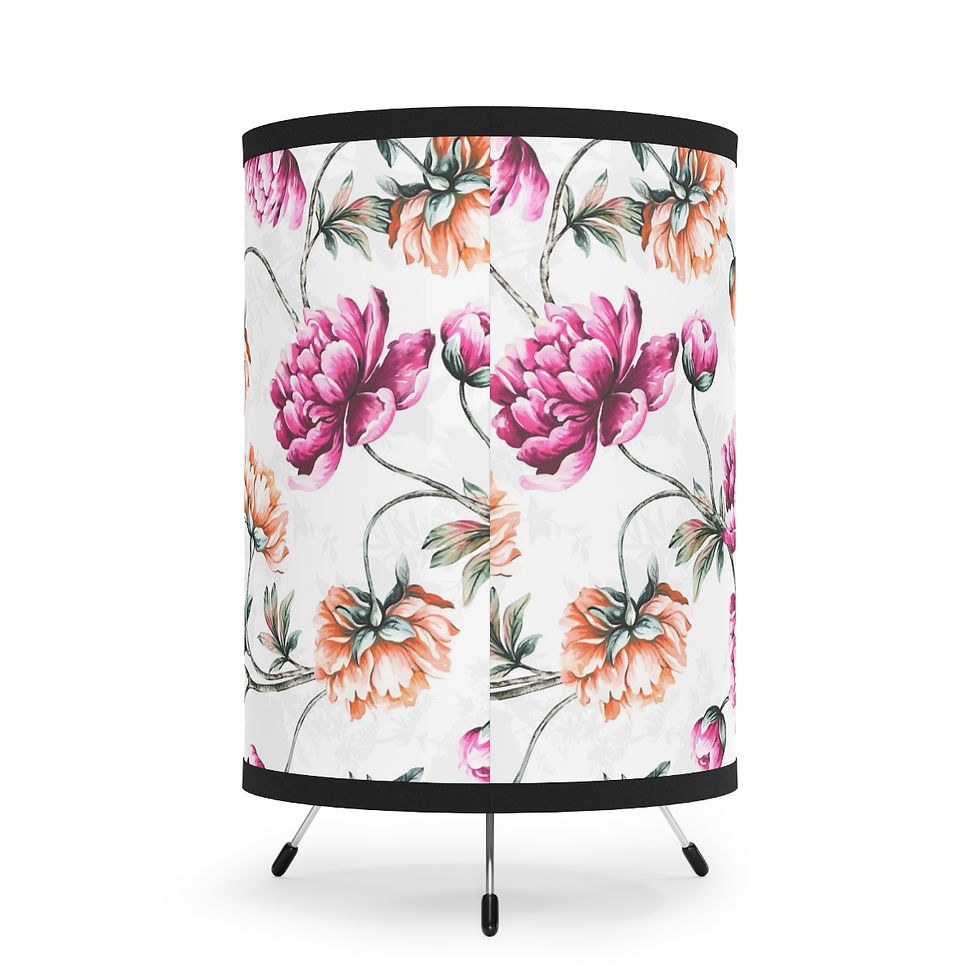 Thumbnail: Peony Spring Tripod Lamp with High-Res Printed Shade, US\CA plug