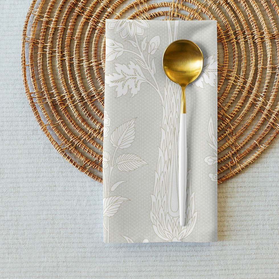 Thumbnail: Malabar (White) Cloth napkin set