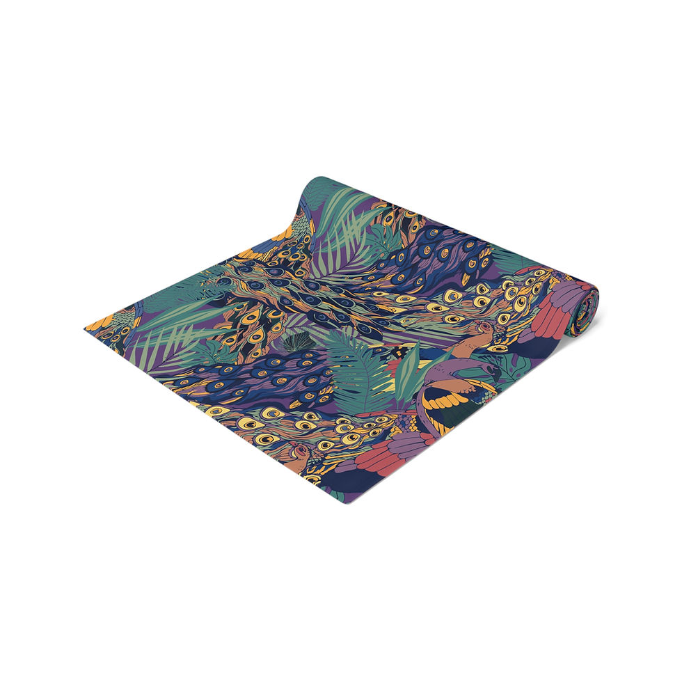 Thumbnail: Table Runner - Colorful Peacock Garden
