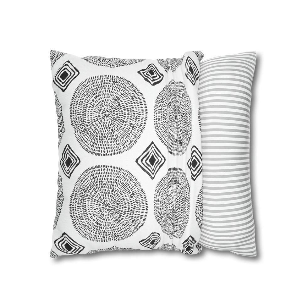Thumbnail: Circles and Shapes Spun Polyester Square Pillow Case