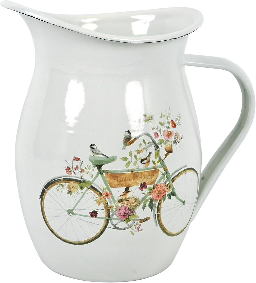 Thumbnail: Farmhouse Pitcher Vase Cute Flower Decorative Vase for Flower Enamelware Water 